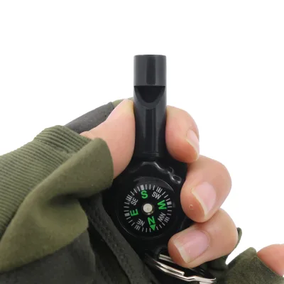 Multifunctional ABS Waterproof Accuracy Mini Outdoor Training Portable Keychain Climbing Hiking 2-in-1 Whistle Compass