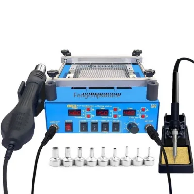 863 Independent Digital Display Rework Station Three-in-One Electric Soldering Iron Heat Gun Desoldering Station Digital