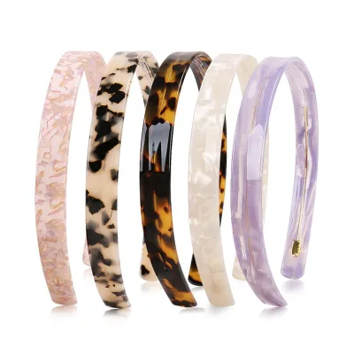 Custom Acetate Headband Width 1.5cm Smooth Cellulose Acetate Headband Tortoiseshell Leopard Print Women Headband