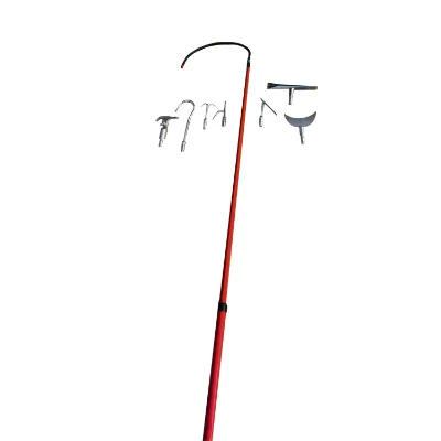 Insulated Power Fiberglass Telescopic Height Measuring Rod High Voltage Fiberglass Insulated Rescue Hook
