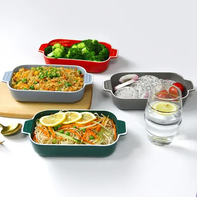 Ceramic Nonstick Bakeware with Double Handle,Rectangle Baking Dishes ,Baking Tools Dishes for Cooking