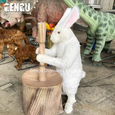 Customized Mythological Animal Models Animatronic Moon Rabbit Statue