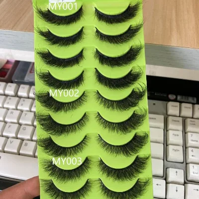 10 Pairs Multi Packaging Angel Wing Natural Silk Lashes Foxy Winged Cat Eye Lashes Faux Mink fox Fluffy Eye Lashes with Priva