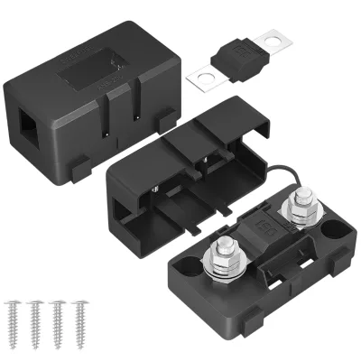 20A-200A 12V-32V Mini-ANL DC Inline Fuse Holder Automotive Snap-On Mounting Midi Fuse Cover PA/Brass 15kA Breaking Capacity