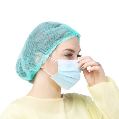 Hair Cover Disposable Clip Cap Double Elastic Waterproof Non Woven Factory