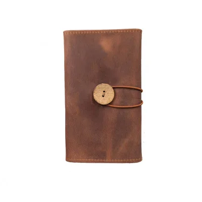 China Supplier Brown Light Weight Cable Storage Bag With Card Holder Recycle Leather Travel Electronic Organizer Accessories