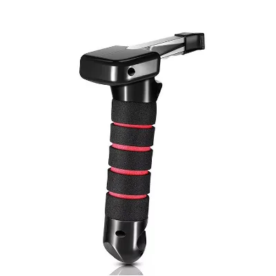 Multifunctional Car Tow Rope Safety Hammer Emergency Escape Tool ABS Window Breaker Flashlight Black Easy Operation Emergency