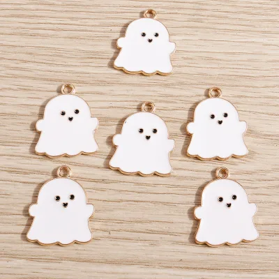 Halloween Charms Creative Cartoon Ghost Pendant for Jewelry Making Gold Color Charms for Necklaces Earrings Making