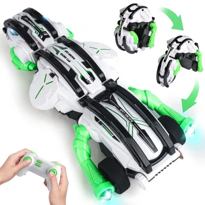 KK NEW High Quality 2.4G RC Stunt Car 360 Degree Rolling Drifting LED Light 5 Channels 80M Range Remote Controller