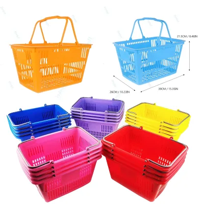 Cuctomizaian Shopping Baskets Portable Plastic Shopping Basket for Store Shopping Durable