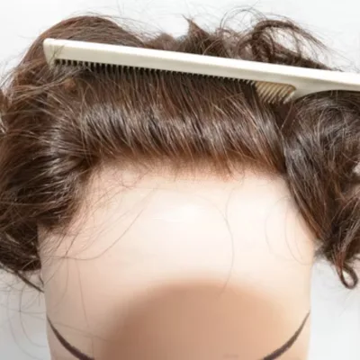 Durable Swiss Lace Natural Front Human Hair 100% High Quality Hair Replacement Wig Toupee