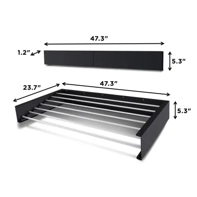 Outdoor Foldable Metal Wall-Mounted Clothes Rack with Five Layers White/Black Color Powder Coated Finish