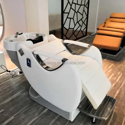 Leather Customize Shampoo Sinks with Electric Adjustable for Hair Salon Shampoo Bowl