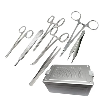 Stainless Steel Manual Veterinary Surgery Instrument Set with Hemostatic Forceps and Cutting Kit CE Certified for Animal Health