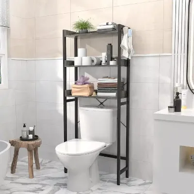 Wholesale Bathroom Shelf Ladder Storage Shelf Toilet Organizer Tower Rack Flower Pot Holder Plant Rack Metal Flower Shelves