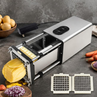 Wholesale Automatic Vegetable Dicer Machine Electric Potato French Fry Cutter With Two Replaceable Blades for Kitchen Importer