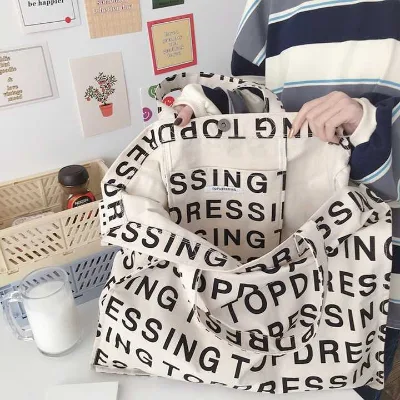 Custom Map-Print Canvas Travel Tote - Heavy-Density Waterproof Shopping Bag
