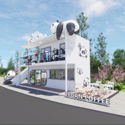 Best Selling Prefabricated Housing Modular Design Safe Stable Double-storey Café for Scenic Attractions