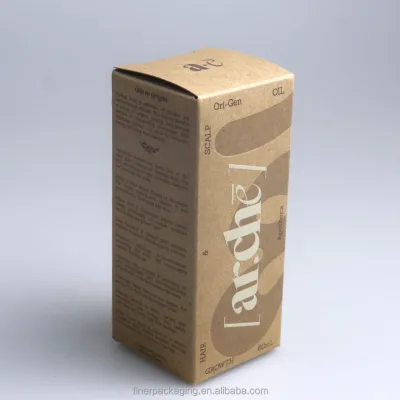 Sustainable FSC Recyclable Natural Kraft Paper Skin Care Essential Oil Folding Packaging Box