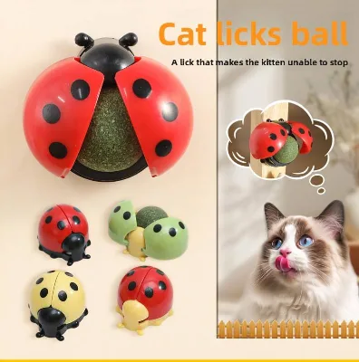 Mint Leaf Rotating Interactive Catnip Ball Eco-Friendly Cute Modern Indoor Sticky Wall Toy for Cats