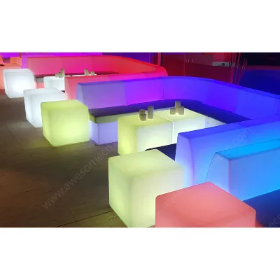 LED Glow Ottoman Hotel RGB Plastic Colorful Chair Furniture