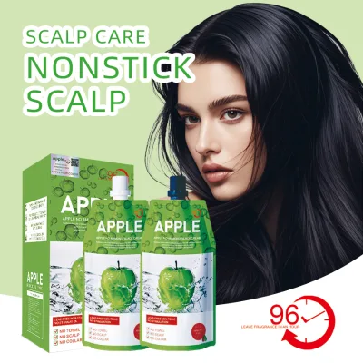 Privade Label Original Factory OEM ODM Apple Fruit Extract Long Lasting Hair Colour 72 Ammonia Free Apple Black Hair Dye Shampoo