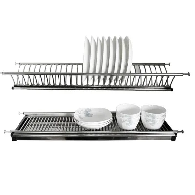 201/304 SS Dish Rack Kitchen Cabinets Hanging Wall Mounted Dryer Holder Rack Kitchen Cabinet Organizer Dish Racks