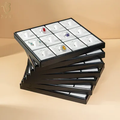Cost-effective Stackable Ring Tray Display Earring Display Jewelry Set Trays with logo