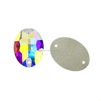 Dongzhou Crystals Oval Shaped Flatback Sew on Rhinestones Wholesale High Quality Bulk Crystal Beads Garment Sewing Accessories