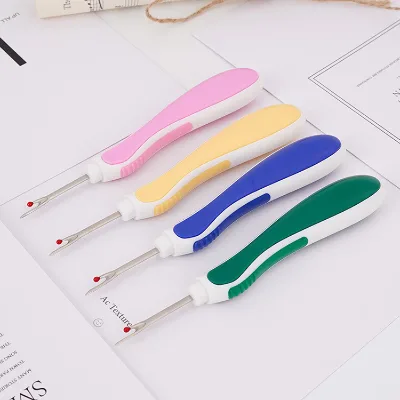 Multi-color Silicone Seam Ripper with Rubber-coated Handle-Effortless Stitch Removal, Sharp Blade for Cross-stitch