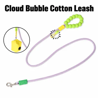 Quick Release Cloud Bubble Cotton Crossbody Pet Trainer Collar Hands-Free Adjustable Soft NBR Handle Eco Nylon Tangle-Free