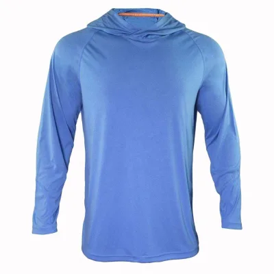Men's UPF 50 Washed Woven Long-Sleeve Hooded Solid Casual Fishing Shirt Polyester/Spandex Breathable Quick Dry Plus Size