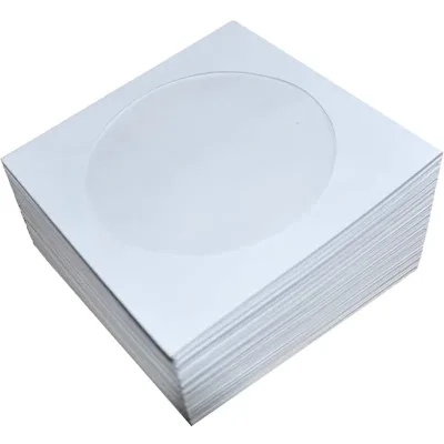 80gsm/100gsm  Clear Window White Paper CD Sleeves DVD Sleeve CD Paper Sleeves