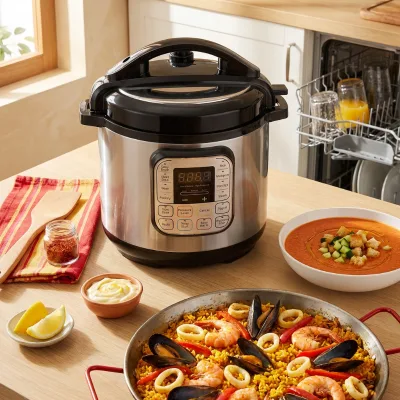 Electric Stainless Steel Pressure Cooker 5L/6L/8L/10L/12L Silver Smart Hotel Use Delay Start 24H Preset Home KC04010