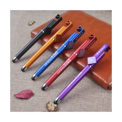 High Quality Custom Promotional Gift QR Code logo Phone Holder Pen with Touch
