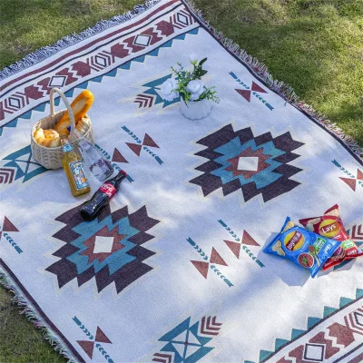 Moisture-proof Thickened Cartoon Cotton Wind Outdoor Mat 180*260cm Camping Picnic Outdoor Camping Woven Blanket Campus Mat