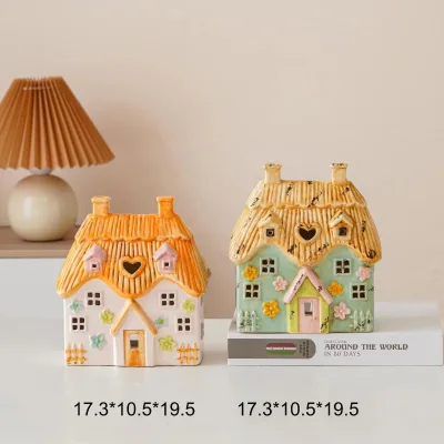 Nordic Style Tabletop Christmas Village Houses Christmas White Porcelain Village Town Houses