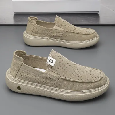 Old Beijing-style Head Cloth Shoes Men Summer Breathable 2026 New Arrival Soft-soled Non-slip Work Leisure Slip-ons Canvas Shoes