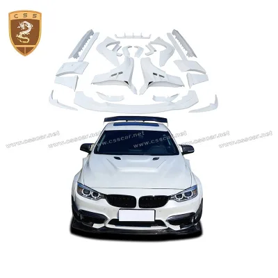 Fiberglass Front Lip Splitter Rear Diffuser Arches Flare Wide Body Kit for Bmw 4 Series Upgrade M4 Facelift Va-Ris Style Bodykit