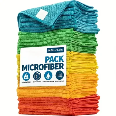 Microfiber Cleaning Cloth, Dishwashing Cloth Household Rag Kitchen Bathroom Cleaning Towel Durable Absorbent Towel