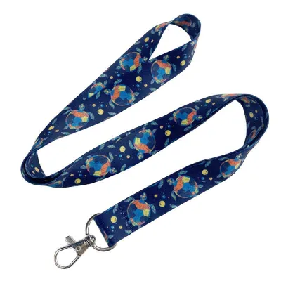 Bulk Custom Sublimation Printed Lanyards Premium Polyester Full Edge Color Logo Corporate ID Card Strap