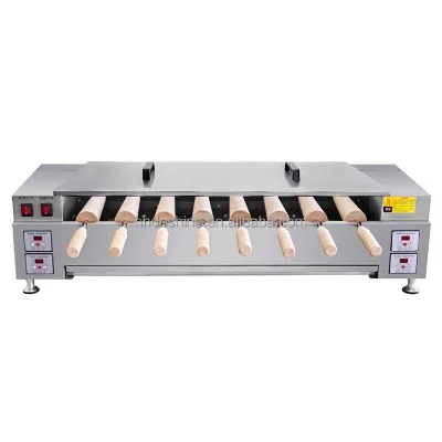Chimney Cake Baking Equipment 8 Sticks Rotary Electric Chimney Cake Oven Street Food Chimney Cake Machine