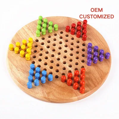 Chinese Checkers Board Wooden Game Classic Strategy Game & Fun for the Whole Family Made with All Natural Wooden Materials