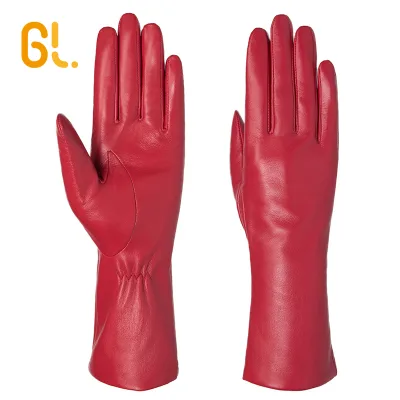 GL96 High Quality Women's Classic Driving Genuine Sheepskin Leather Gloves with Touch Screen Fingers