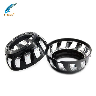Black 3" Turbine Retrofit Headlight Shroud Fit 3" 2.5" HID Projector Lens