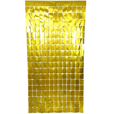 The Hottest Gold Sold Matte square Foil Fringe Curtain by Ins for Festival Wedding Birthday Party Decoration Dorado