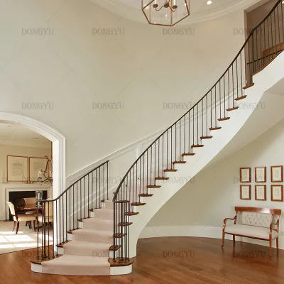 Outdoor and indoor modern iron staircase handrail accessories, staircase handrail design, wrought iron handrail