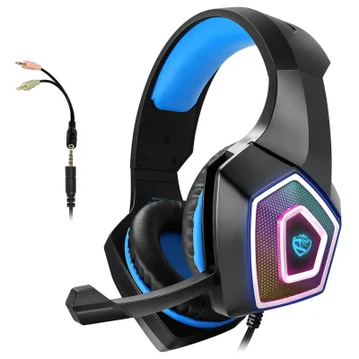 Surround Sound Wired Headset with Microphone for Gaming Luminous Over Ear Headphones Gamers