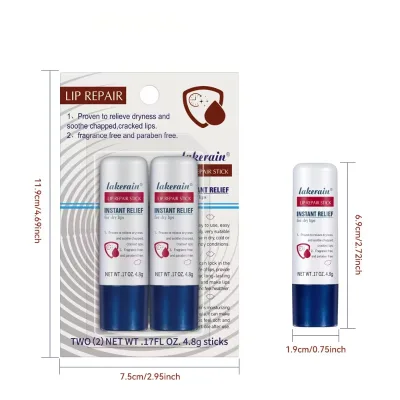 Cross-border Lakerain Lip Repair Stick Nourishing Moisturizing Fade Lip Lines 2 Pack Lip Balm