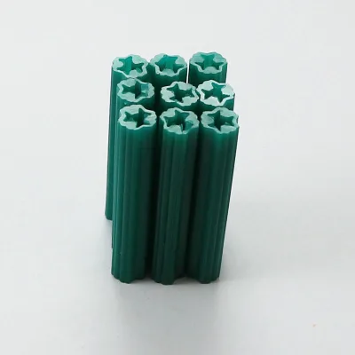 Green 1-1/2" Straight Type Plastic Expansion Wall Plug 7*38 mm 500pcs/box PE Manufacturer Plastic Wall Anchor Rawplug Wholesale